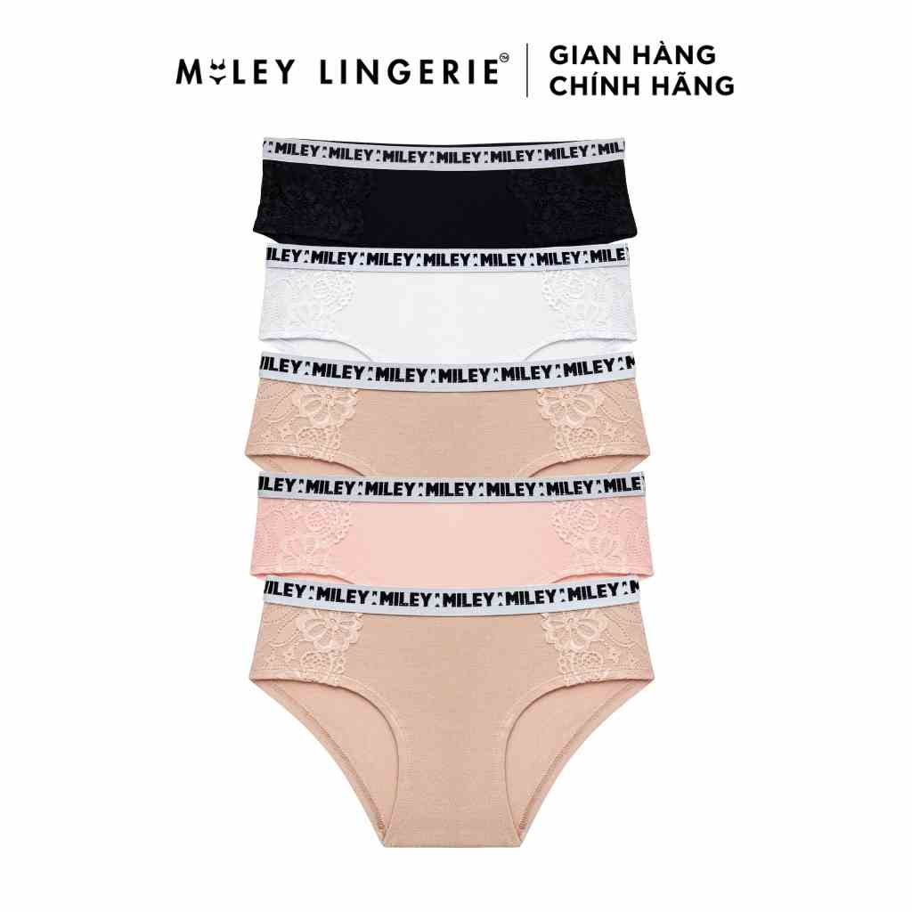 [Mã BMLTA35 giảm đến 35K đơn 99K] Combo 5 Quần Lót Nữ Cotton Phối Ren 2 Bên Sườn Miley Lingerie FCB02