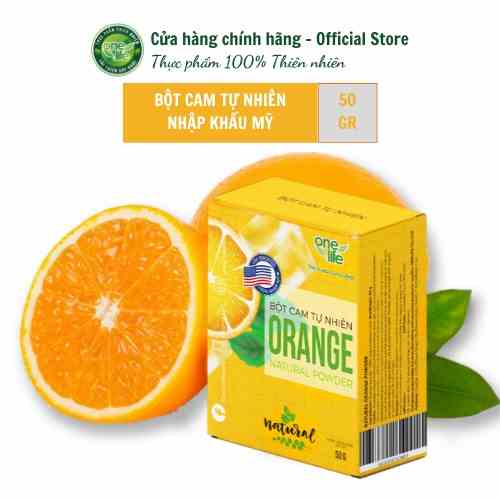 Hộp 50gr Bột Cam Hữu Cơ (Organic) ONELIFE - Nhập Khẩu Mỹ hòa tan nguyên chất, giảm cân, không đường