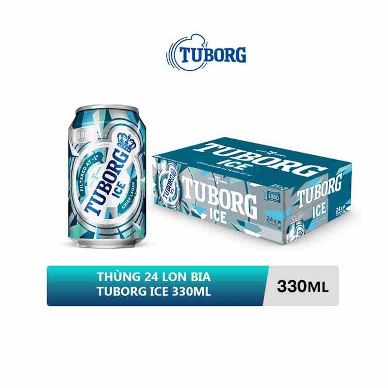 Thùng 24 lon bia Tuborg Ice 330ml