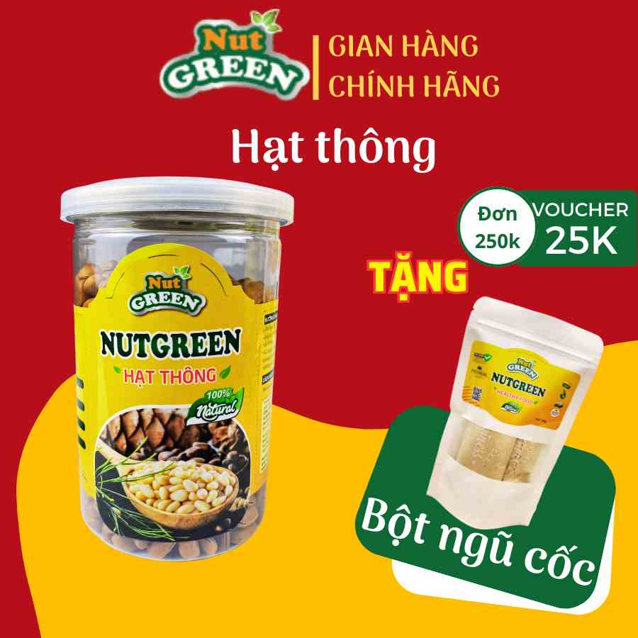 Hạt Thông Đỏ Sấy Nguyên Vị NUTGREEN Nhập Khẩu Mỹ Sawanna Orchards 350g