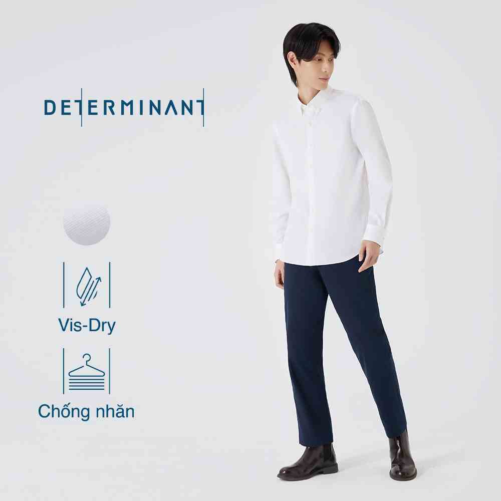 Áo sơ mi nam DETERMINANT Visdry tay dài - chống nhăn - kháng nước Twill - Màu trắng - SS01