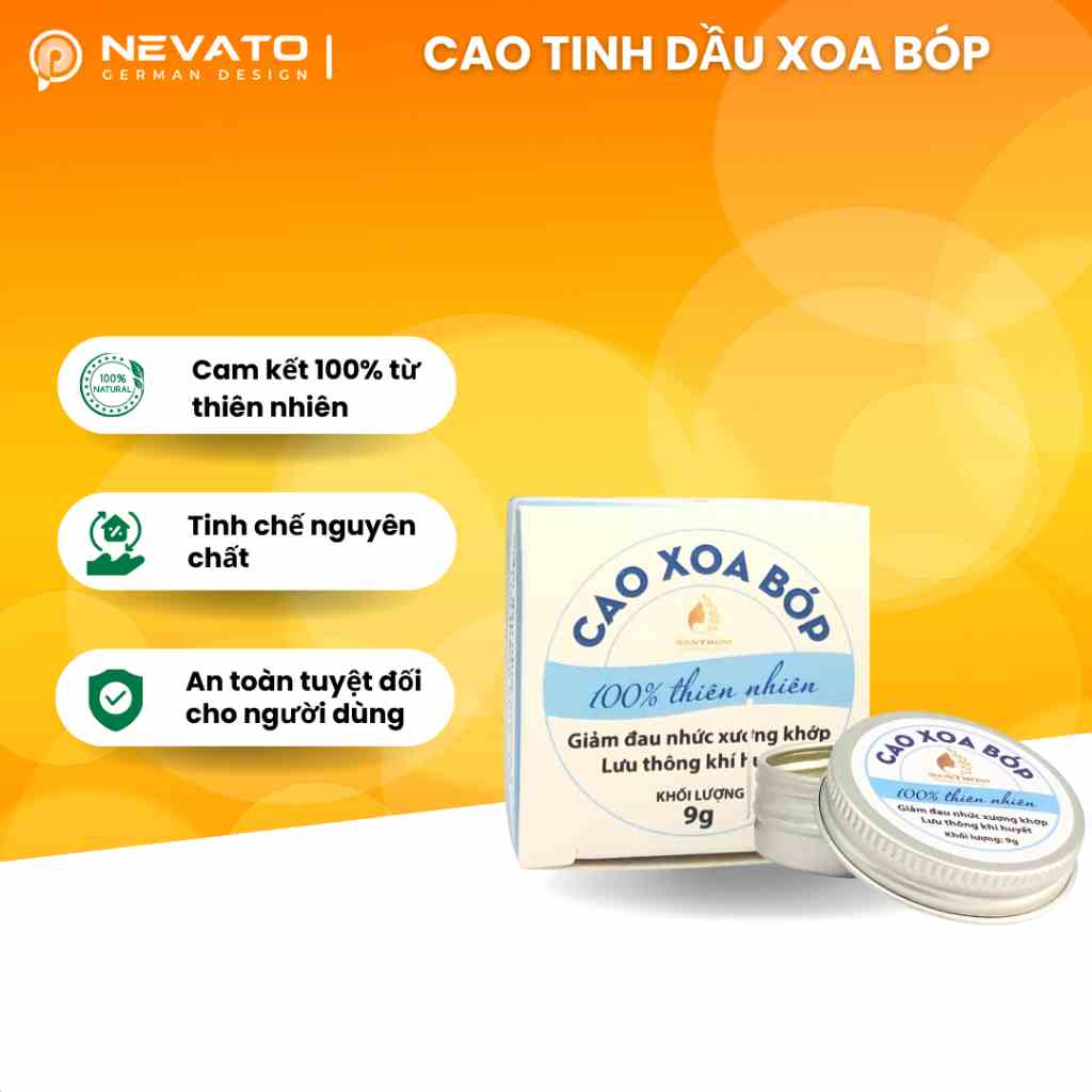 Cao Tinh Dầu Xoa Bóp Thiên Nhiên SENTHOM Trọng Lượng 9g