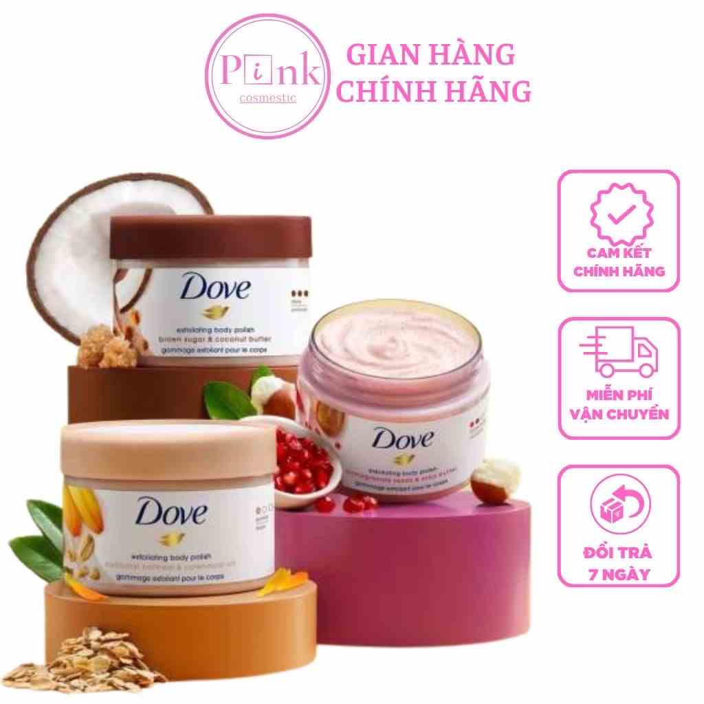 [Mã BMLTB35 giảm đến 35K đơn 99K] Tẩy Tế Bào Chết Body Dove Mỹ, Đức Macca, Lựu Đỏ Giúp Da Mịn Màng, Mềm Mại