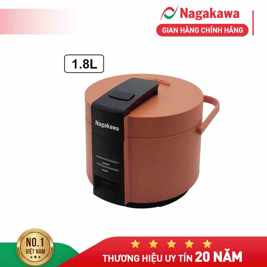 Nồi cơm điện Nagakawa NAG0143 - Dung tích 1.8L - Bảo hành 12 tháng