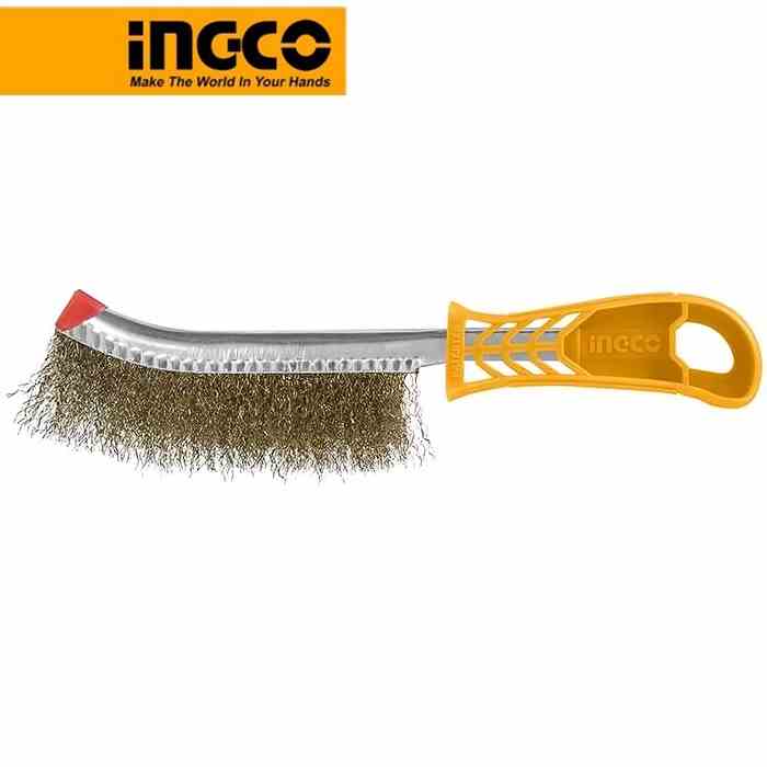 Cọ thép Ingco HWB02250 tay cầm nhựa dài 250mm để làm sạch và đánh bóng các bề mặt kim loại, gỗ, sơn và các vật liệu khác