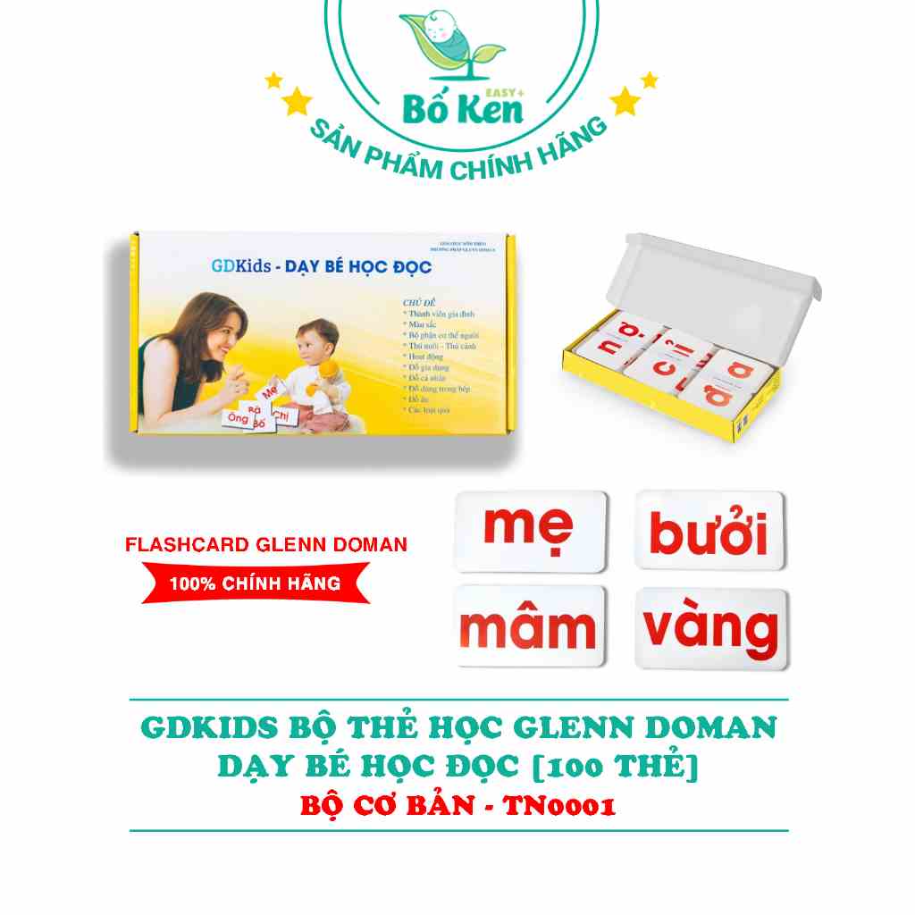 Shop Bố Ken GDKIDS Bộ Thẻ Học Glenn Doman - Dạy Bé Học Đọc Bộ 100 Thẻ] [Flashcard Glenn Doman TN0001]