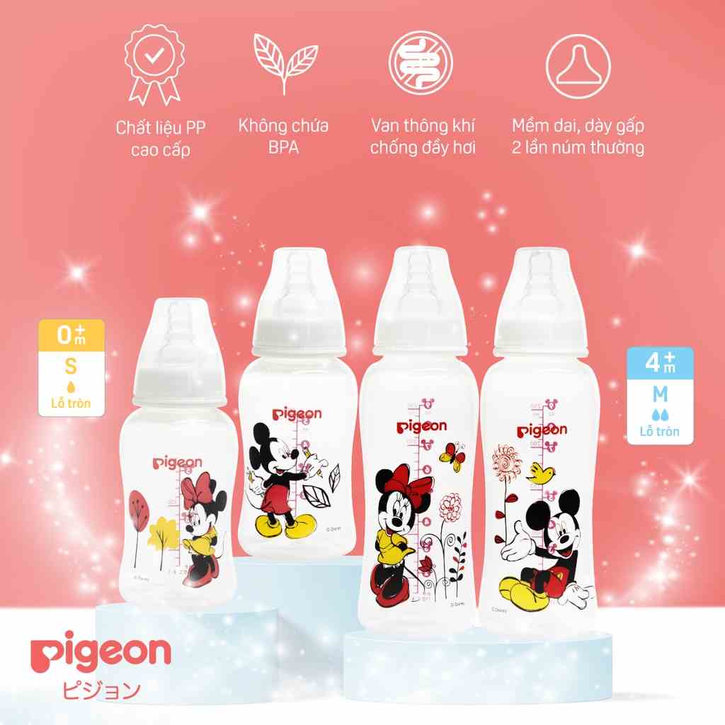 Bình Sữa PP Streamline Disney Pigeon 150ml/250ml