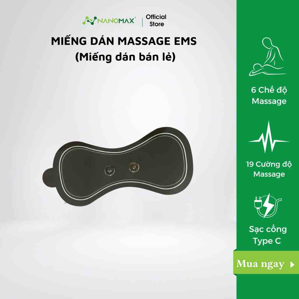 Miếng Dán Rời Của Bộ Miếng Dán Massage Xung Điện EMS NANOMAX NMM 01 Giảm Nhức Mỏi Cổ Vai Gáy Thư Giãn