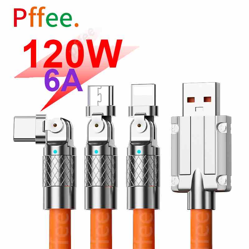 Dây Cáp Sạc Nhanh 6A 120w Type C Micro USB Bằng Silica Gel 100W Dành Cho ip xiaomi huawei sử Dụng