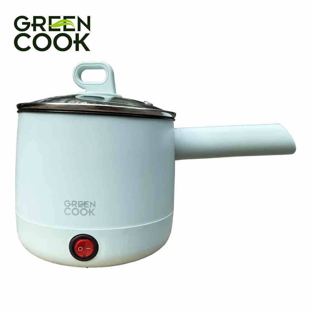 Ca điện đa năng chống dính ( 2 chấu ) Green Cook GCEK-05D02 600W 0.5L tiện lợi nấu mì, lẩu mini, đun nước, nấu cơm