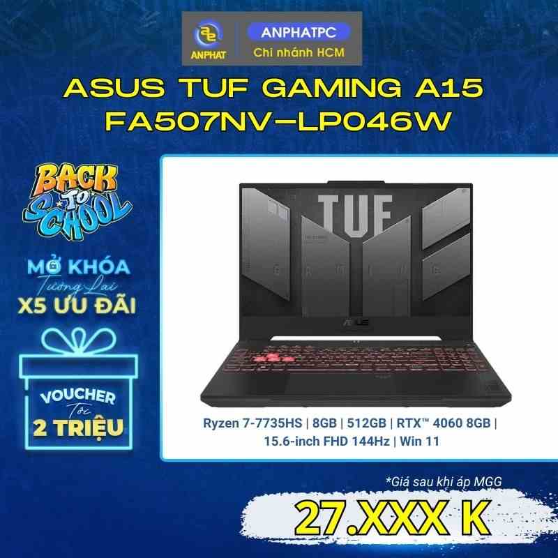 Laptop ASUS TUF Gaming A15 FA507NV-LP046W (Ryzen™ 7-7735HS | RTX 4060 8GB)