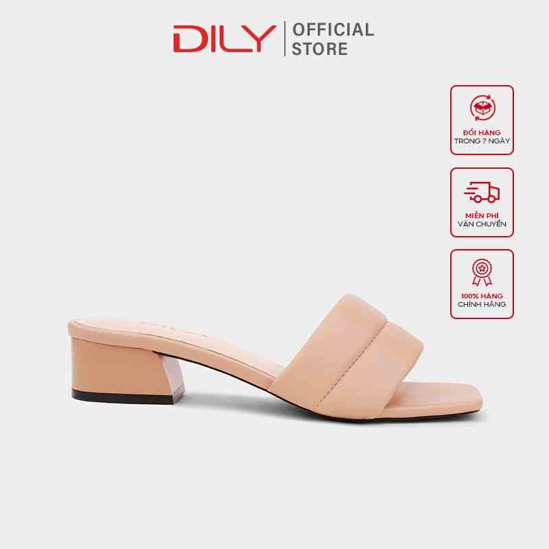 Dép guốc nữ mũi vuông êm chân tôn dáng DILY cao 3cm_ AA0305