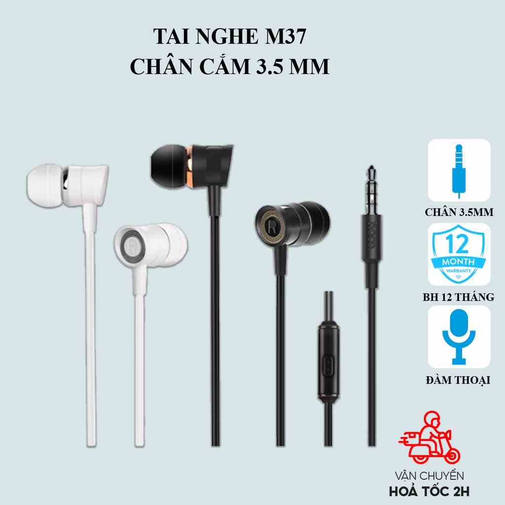 Tai nghe IP 6 Hoco M37 chân 3,5mm dây dài 1.2 mét tương thích 5,5S,6,6S,6 Plus, 6S Plus, Android