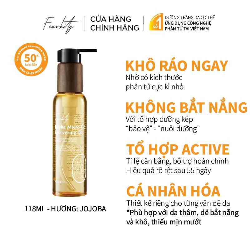 Dầu dưỡng Jojoba Freshity 118ml vi chất Vitamin CE làm sáng mềm da