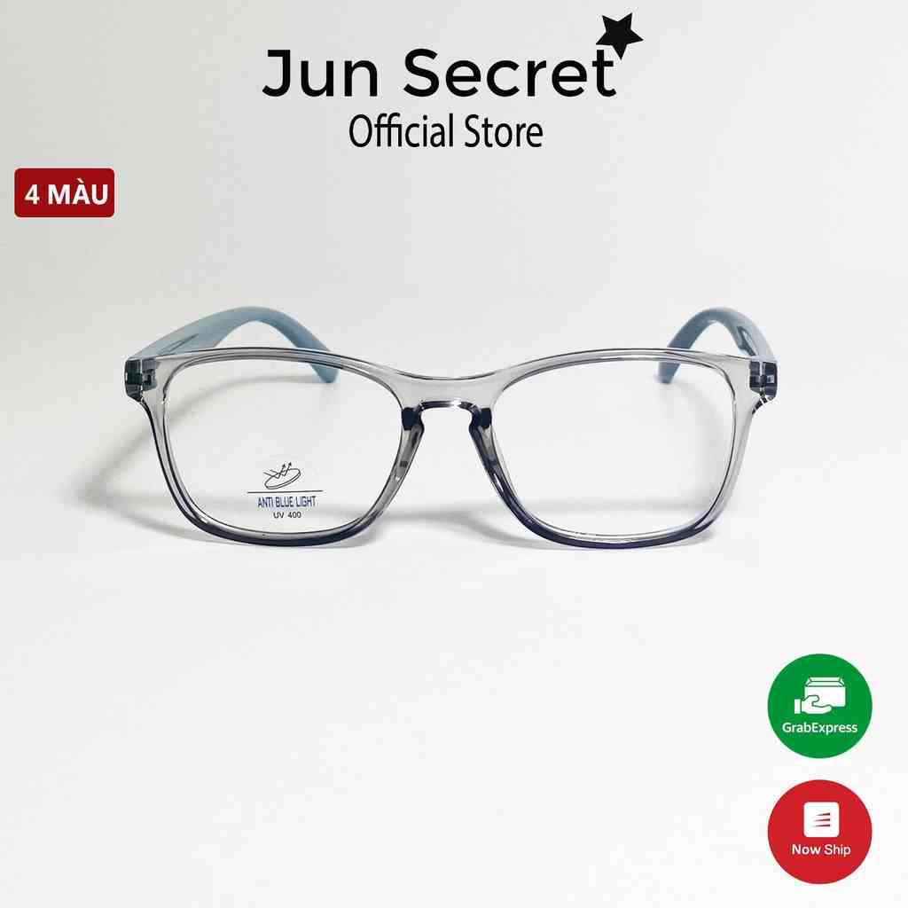 Mắt kính giả cận trẻ em Jun Secret gọng nhựa dẻo, tròng hình chữ nhật đơn giản dễ thương dành cho bé trai, bé gái JS0034