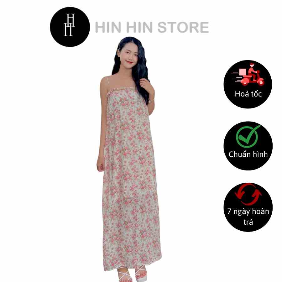 [Mã BMLTB35 giảm đến 35K đơn 99K] Đầm babydoll maxi hoa nhí, váy suông dài đi biển HDC101 Hỉn Hỉn Store