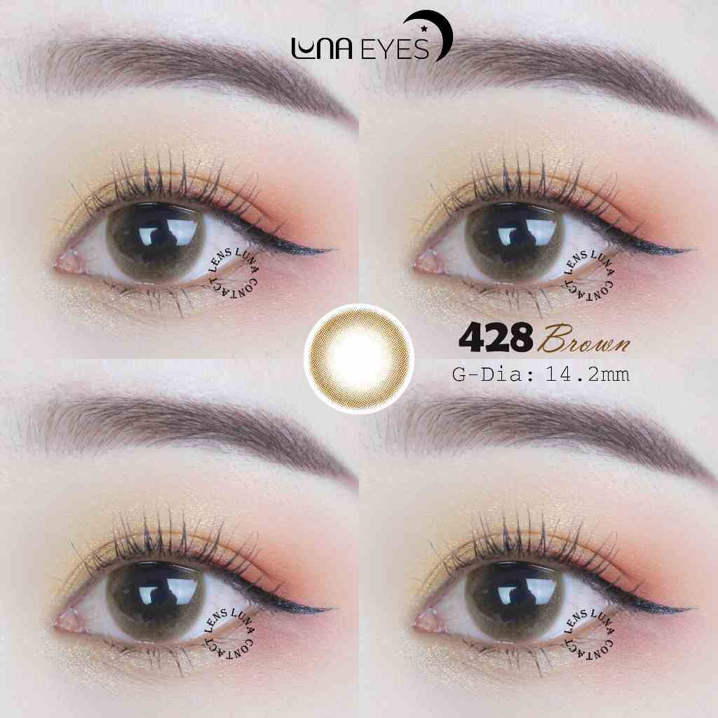 Kính áp tròng LUNA EYES 428 BROWN - Lens size vừa