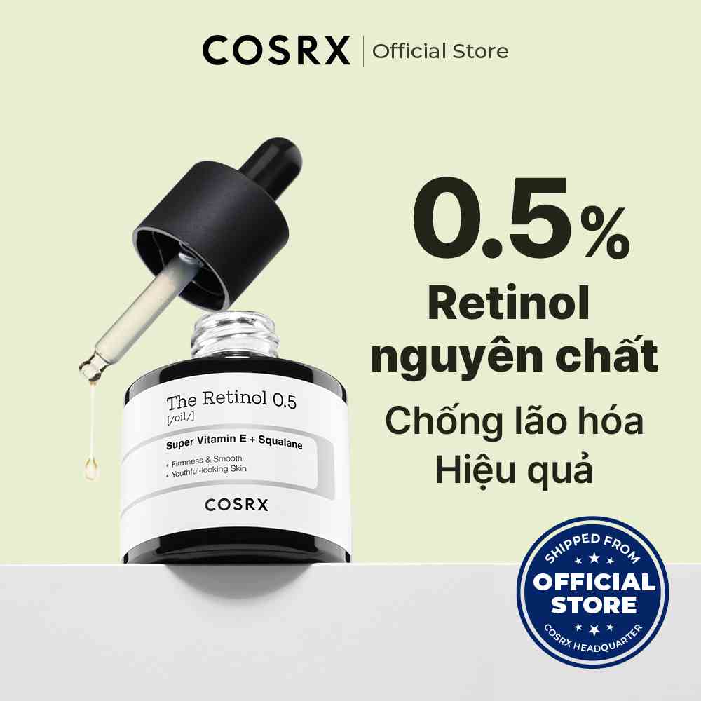 Dầu dưỡng COSRX The Retinol 0.5 tinh khiết 0.5% chống lão hóa cho người đã dùng quen Retinol (20ml)