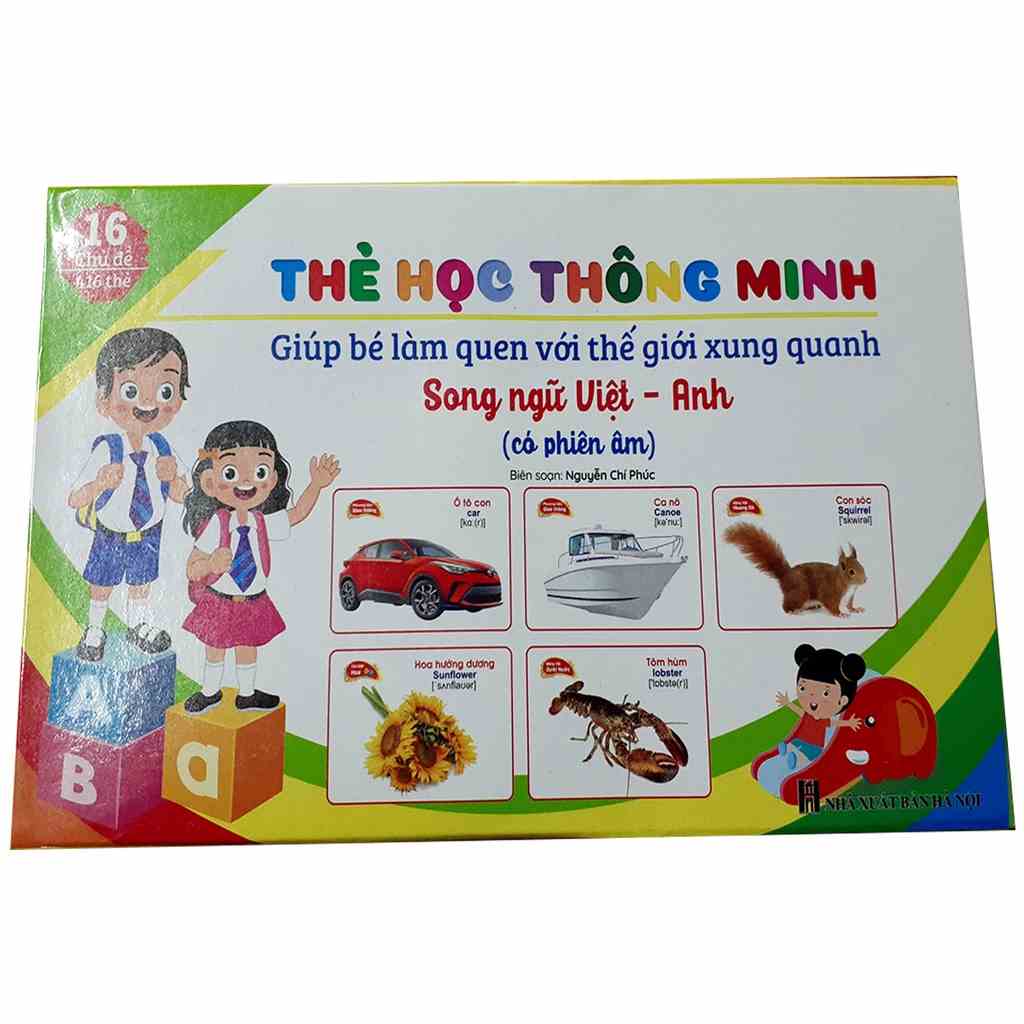 [Mã BMLTB35 giảm đến 35K đơn 99K] Sách - Bộ Thẻ Học Song Ngữ Thông Minh 16 Chủ Đề, 416 Thẻ Cho Bé