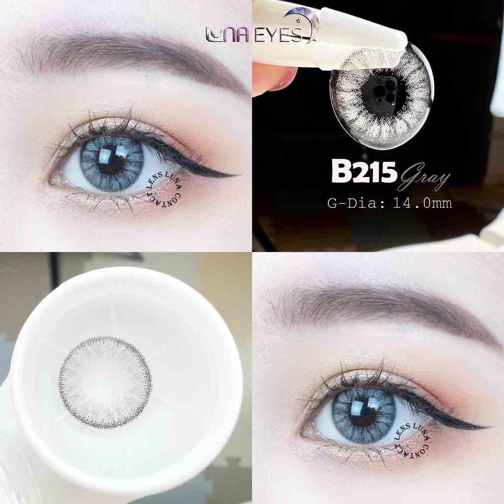 Kính áp tròng LUNA EYES B215 GRAY - Lens size nhỏ