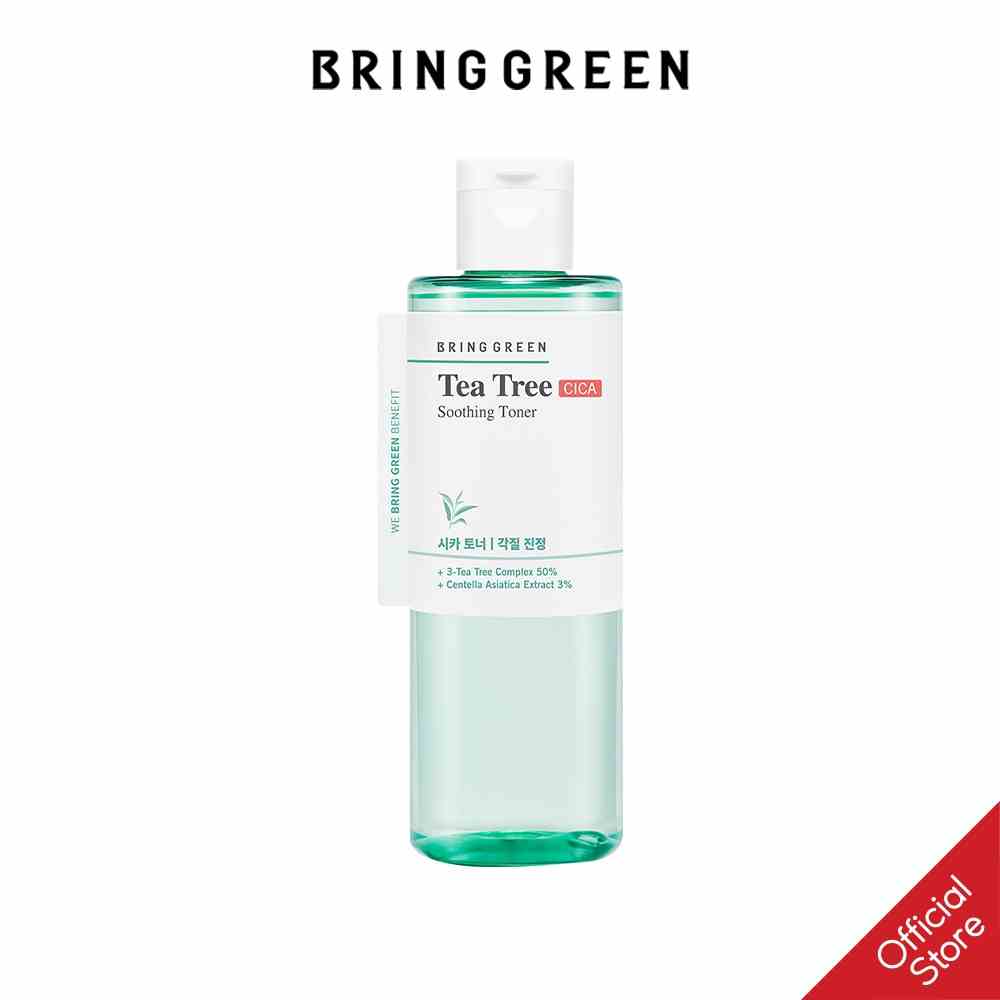 [Mã BMTTC60K giảm đến 60K đơn 50K] Nước Hoa Hồng Giảm Mụn Làm Dịu Da Tràm Trà BRING GREEN Tea Tree Cica Soothing Toner