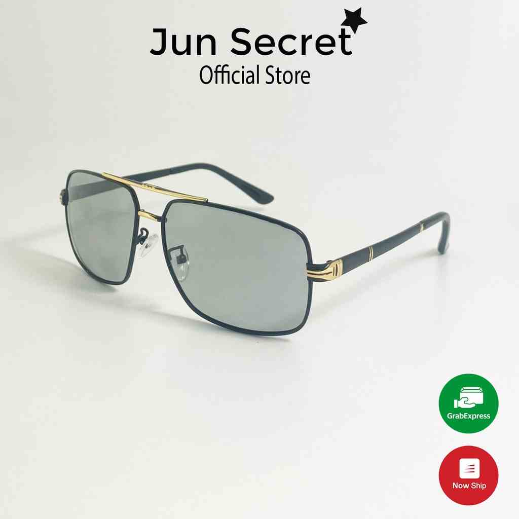 Kính mát nam cao cấp Jun Secret tròng kính đổi màu nhẹ khi đi ra nắng đổi màu theo nhiệt độ chống tia UV JS60A11