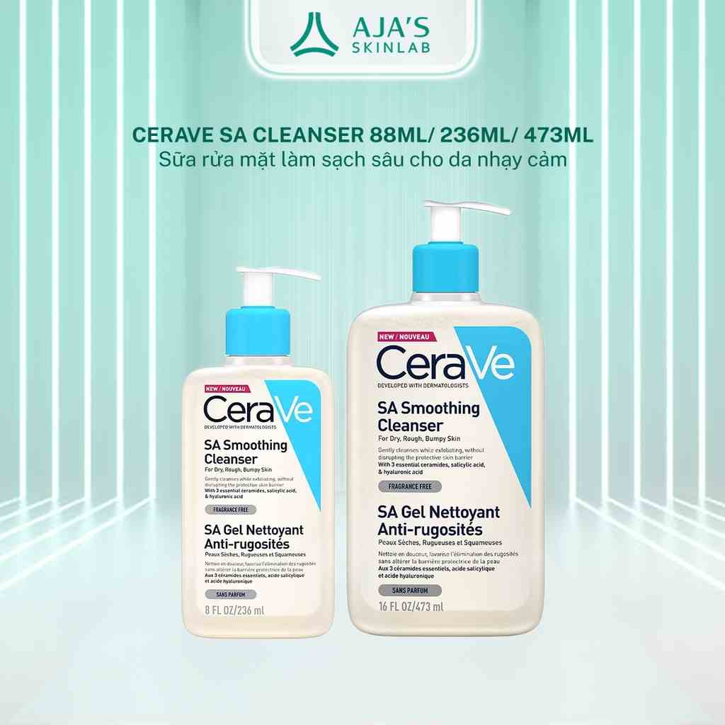 Sữa rửa mặt Cerave SA Cleanser làm sạch sâu dành cho da nhạy cảm 236ml - Ajas Skinlab