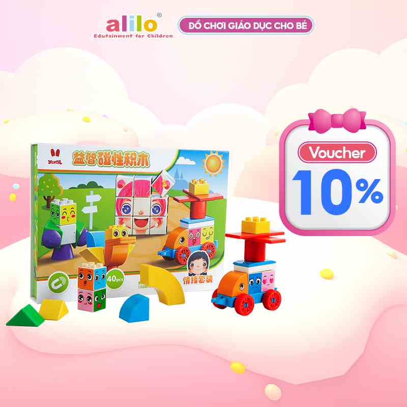 Đồ chơi lắp ráp giáo dục từ tính Logic Alilo Magnetic Building Blocks - Stack & Smile, bộ khối xây dựng từ tính cho trẻ