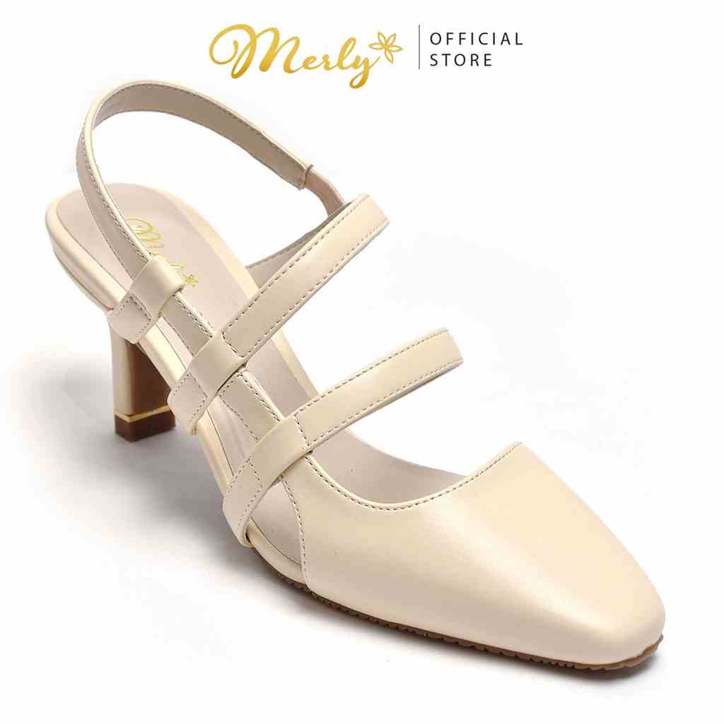 [Mã BMLTB200 giảm đến 100K đơn 499K] Giày Slingback gót thấp Merly 1444