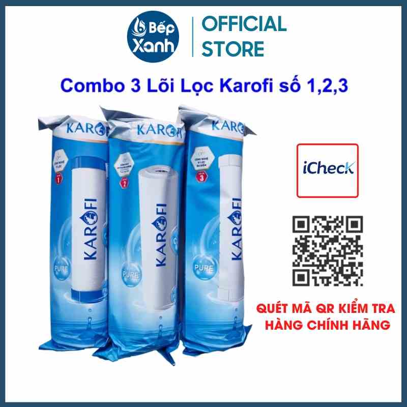 [Mã BMLTB200 giảm đến 100K đơn 499K] Bộ lõi lọc nước Karofi số 1,2,3 - Hàng Chính Hãng