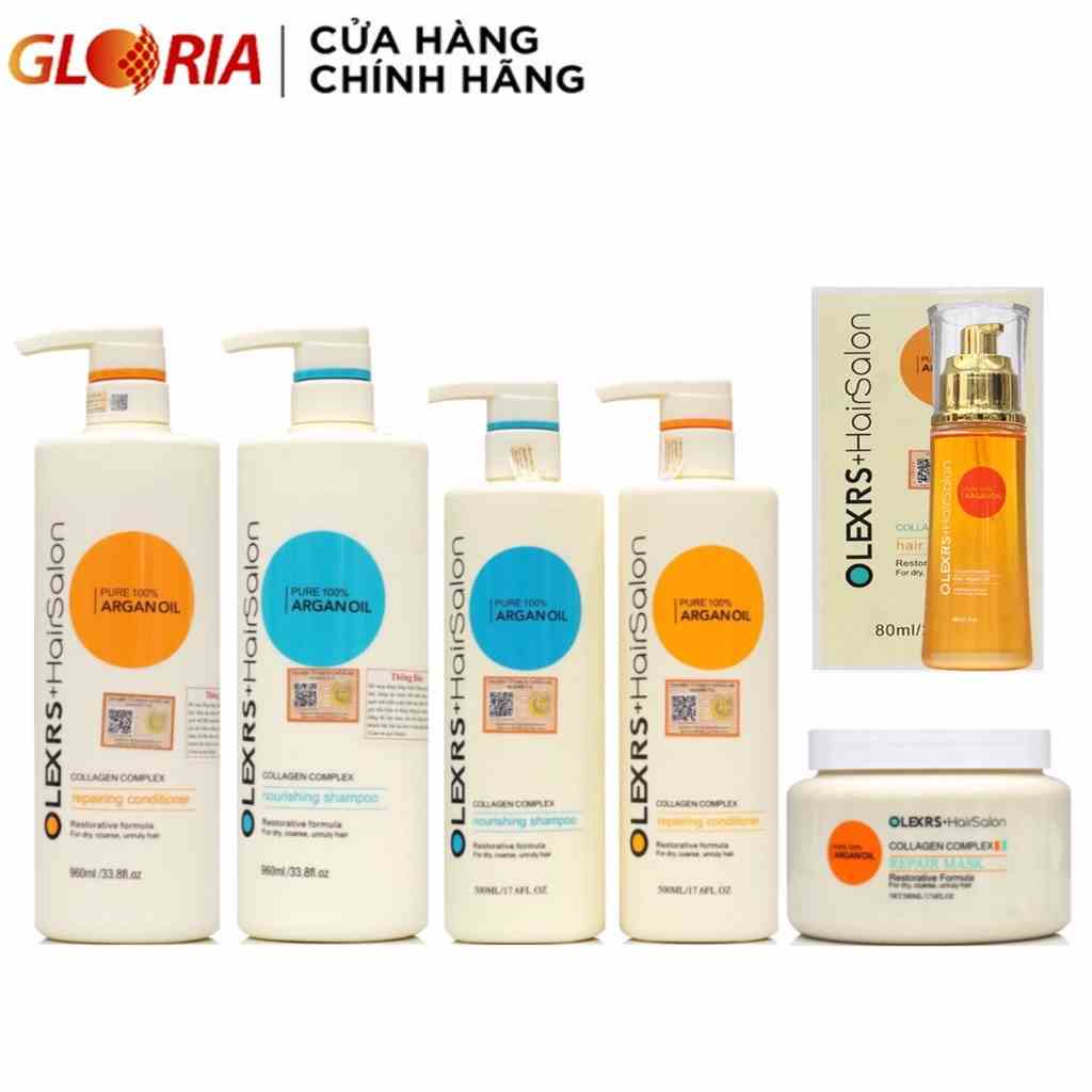 Dầu Gội Xả, Kem Ủ Tóc, Dầu Dưỡng Phục Hồi Chống Rụng Tóc Olexrs Hair Salon Collagen 80ml - 500ml - 960ml