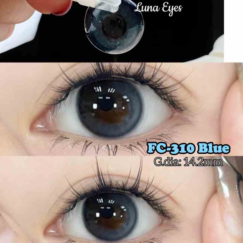 Kính áp tròng LUNA EYES FC-310 BLUE - Lens size vừa