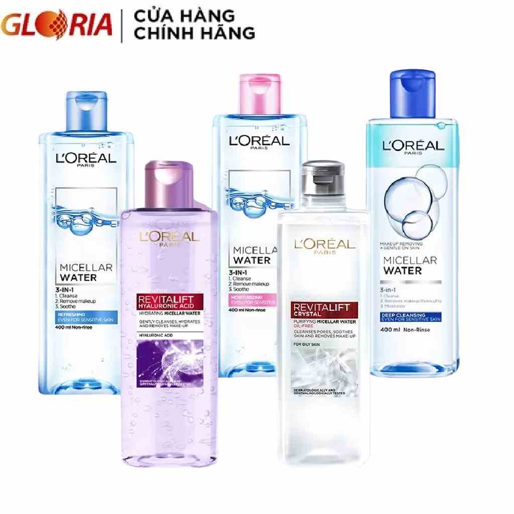 Nước Tẩy Trang Cho Mọi Loại Da LOreal Paris 3-in-1 Micellar Water (95ml/400ml)