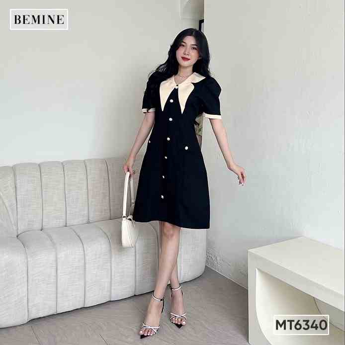 Đầm tay phồng cổ cánh bướm váy xòe BEMINE MT6340