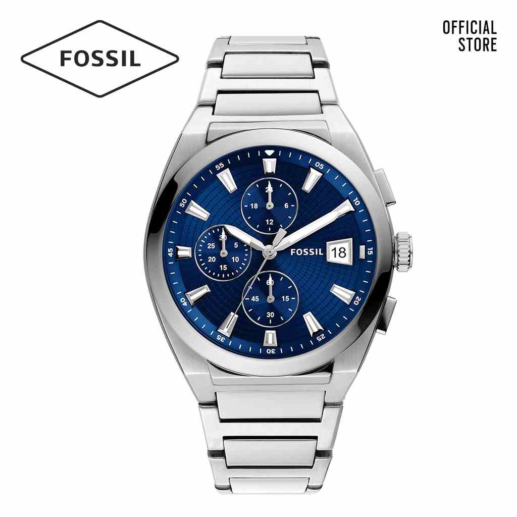 [Mã BMLTA35 giảm đến 35K đơn 99K] Đồng hồ nam Fossil Everett dây thép không gỉ FS5795 - màu bạc