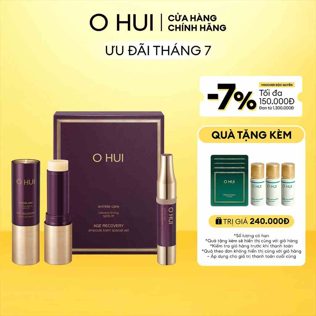 Set thỏi dưỡng da cải thiện nếp nhăn tăng đàn hồi OHUI Age Recovery Collagen Ampoule Balm SET 2pcs