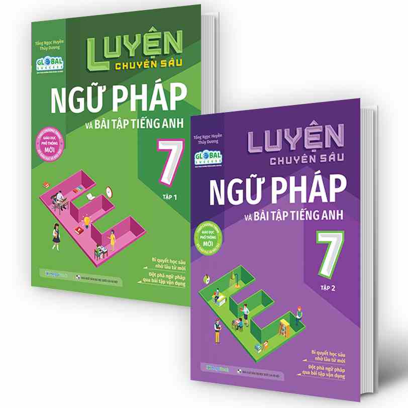 Sách - Combo Luyện chuyên sâu ngữ pháp và bài tập tiếng anh lớp 7 Tập 1 2 Global - Theo trương trình mới nhất