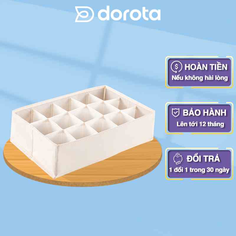 Hộp vải đựng đồ 24 ngăn DOROTA đựng tất vớ, đồ lót cất tủ gấp gọn AT896