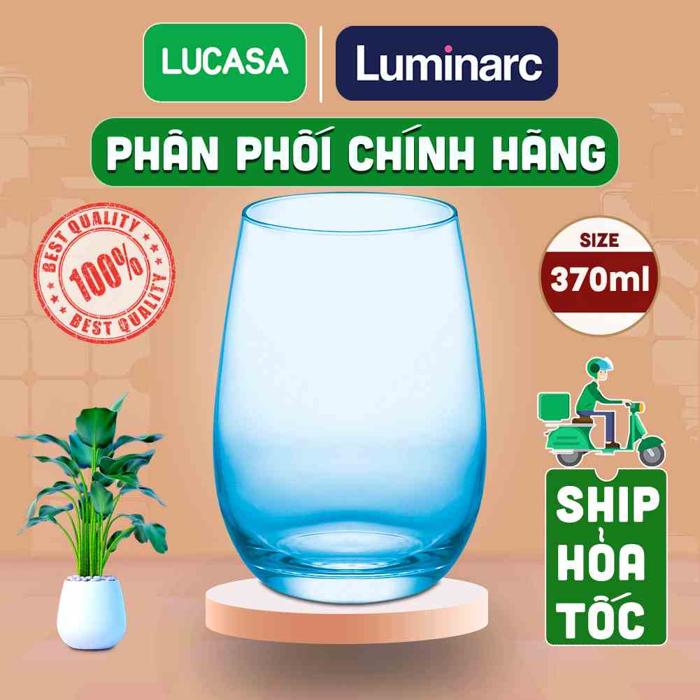 [Mã BMLTA35 giảm đến 35K đơn 99K] Ly Thủy Tinh Luminarc Maine Sky Blue 370ml - Loại Cao L4587 | Phân Phối Chính Hãng