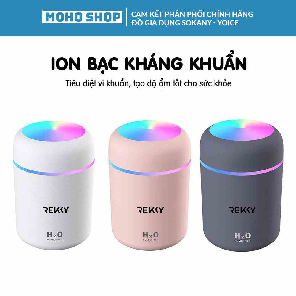 Máy xông phòng phun sương tạo ẩm ion bạc kháng khuẩn REKKY H2O, khuyếch tán tinh dầu tạo cảm giác thư giãn, thoải mái