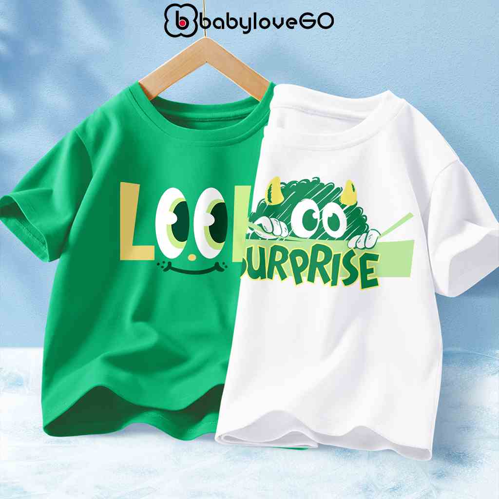 Combo 2 áo thun bé trai bé gái BabyloveGO áo phông in hình ngộ nghĩnh đáng yêu