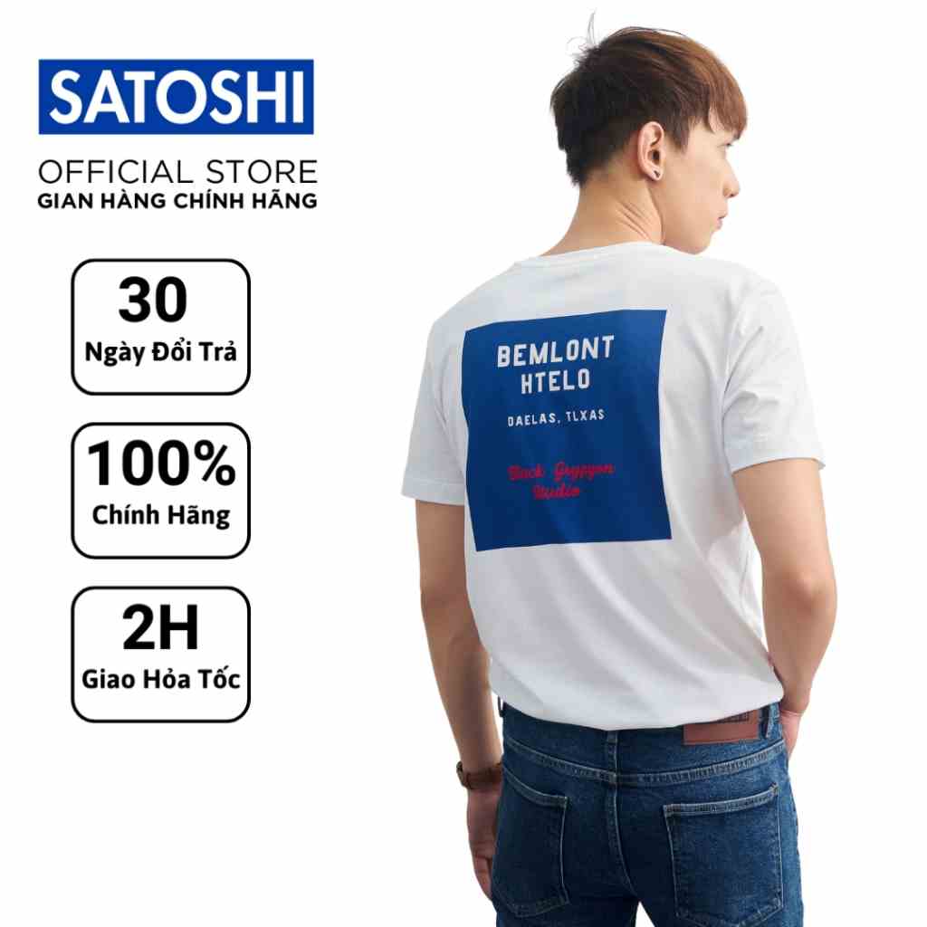 [Mã BMLTB200 giảm đến 100K đơn 499K] | Satoshi | Áo thun nam Htelo SATS92 in chữ