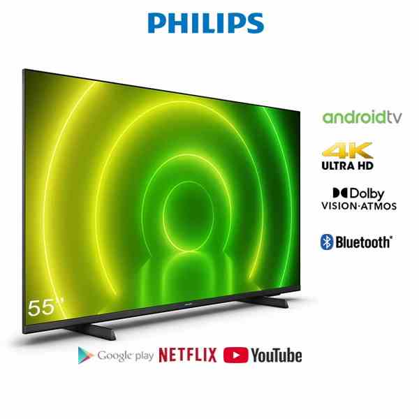 [Mã ELBAU5 giảm 5% đơn 300K] Android TV Philips 55 inch màn hình LED 4K UHD -55PUT7406/74 - Miễn Phí Lắp Đặt