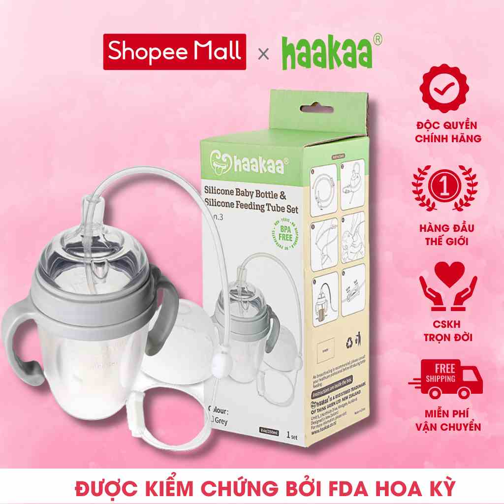 Combo Bình sữa silicone Gen.3 250ml kèm Bộ ống cho ăn bổ sung