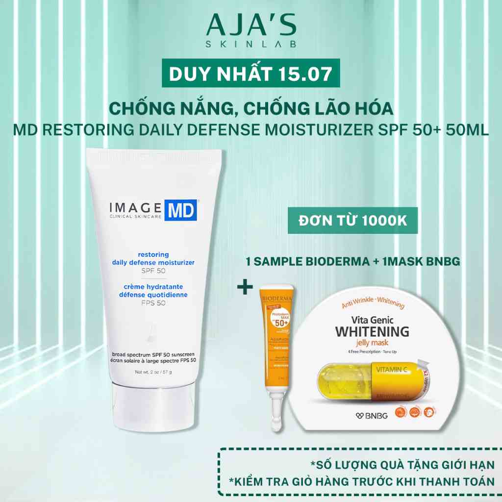 Kem chống nắng chống lão hóa da Image Skincare MD Restoring Daily Defense Moisturizer SPF 50+ 50ml