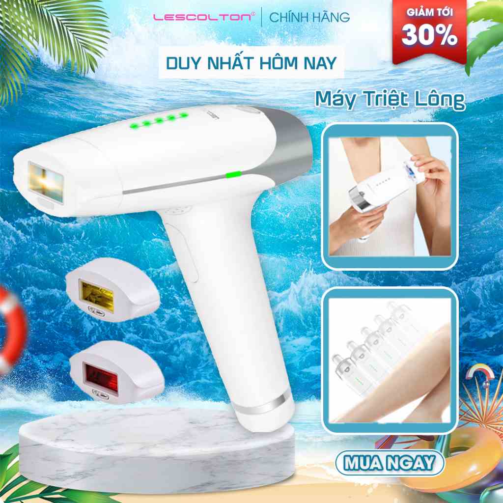 Máy triệt lông vĩnh viễn mini cầm tay Lescolton T009 gồm 2 đầu triệt và đầu trẻ hóa thế hệ mới nhất bảo hành 12 tháng