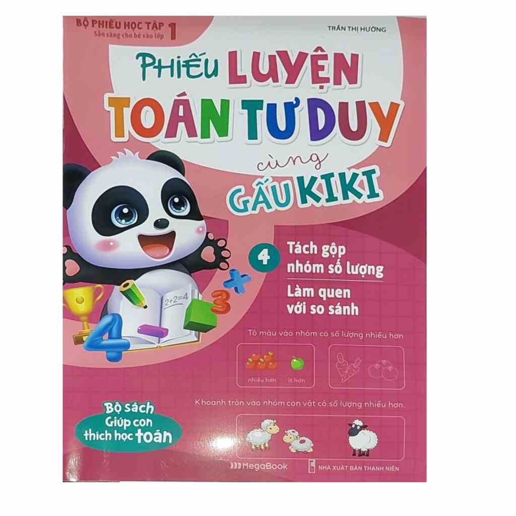 Sách- Phiếu Luyện Toán Tư Duy Cùng Gấu Kiki 4