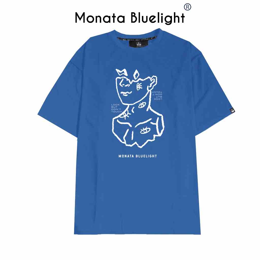 [Mua 2 giảm 7%] MONATA BLUELIGHT Tee Dont Touch - Áo thun unisex form rộng