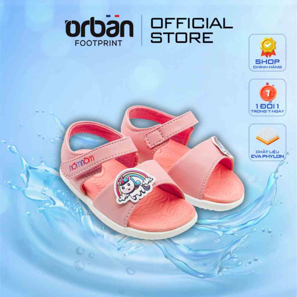 [Mã BMLTA35 giảm đến 35K đơn 99K] Dép Sandal trẻ em nhí bé gái nomnom Urban Footprint Hồng và Trắng SD2208