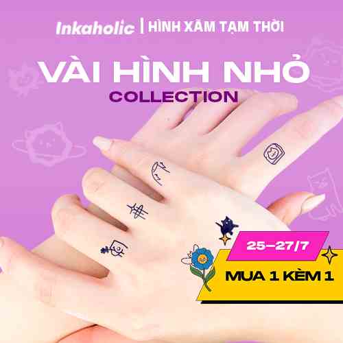 [Vài hình nhỏ Collection ] Hình xăm dán tạm thời Inkaholic 15 ngày và chống nước, hình mini cute.